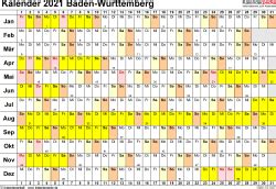 These calendar pdfs are editable using our pdf calendar maker tool. Kalender 2021 Baden-Württemberg: Ferien, Feiertage, Excel ...
