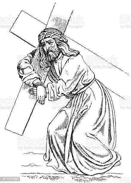 Jesus Carries The Cross Stock Illustration Download Image Now Istock