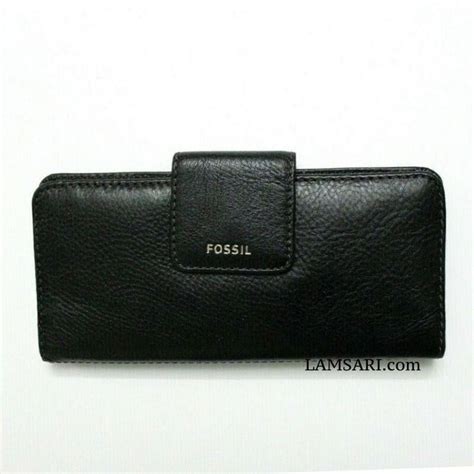 Fossil Madison Women Black Bifold Leather Clutch Wallet Leather