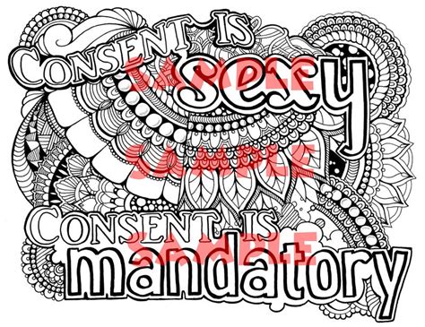 coloring page consent is sexy consent is mandatory sex etsy