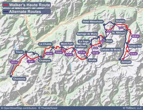 Walkers Haute Route Maps And Routes Tmbtent