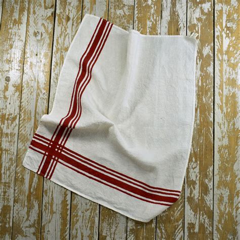 French Style Linen Tea Towels Gingham Red Allora