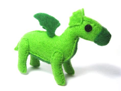 Dragon Plushie Totemkawaii Green Felt By Fluffybottomplush On Etsy