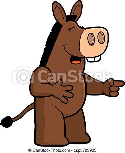 Clipart Vector Of Donkey Laughing A Happy Cartoon Donkey Laughing And