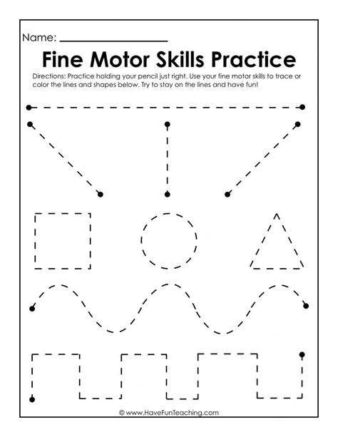 Use This Fine Motor Skills Practice Worksheet To Practice Fine Motor