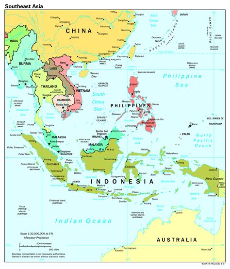 Mapa Político Do Sudeste Asiático Ensino