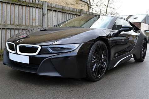 Bmw I8 Wrapped Matte Black Front Angled Out Reforma Uk