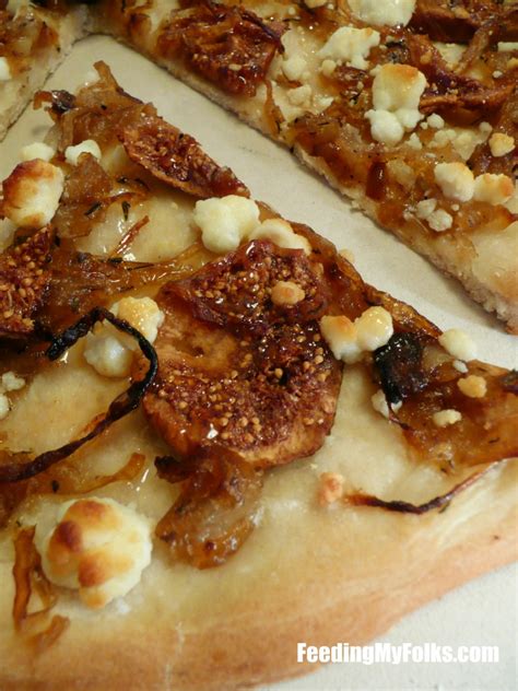 Fig Pizza With Caramelized Onions And Goat Cheese Feeding My Folks