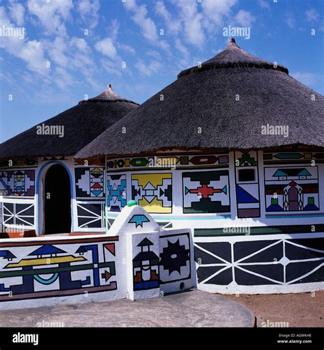 Ndebele Village Ndebele Dorf Stock Photo Alamy