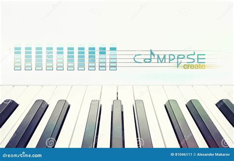 Pianotoetsenbord Voor Het Samenstellen Van Muziek Stock Afbeelding