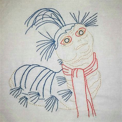 Week 4 The Worm Stiched By Me Embroidery Pattern By Me For The