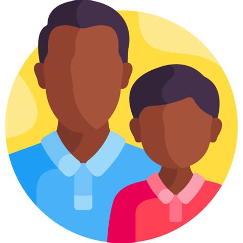 Father And Son Detailed Flat Circular Flat Icon