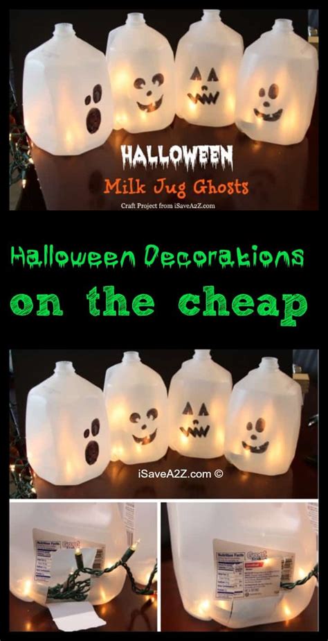 Easy Halloween Craft Ideas: Milk Jug Ghosts - iSaveA2Z.com