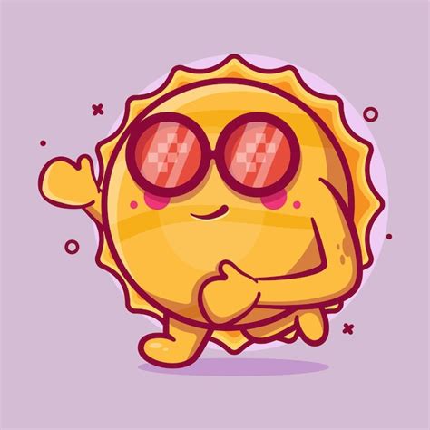 Premium Vector Happy Sun Character Mascot Running Isolated Cartoon In