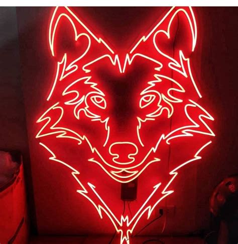 Wolf Neon Sign Wolf Neon Light Sign Wolf Neon Sign Neon Etsy