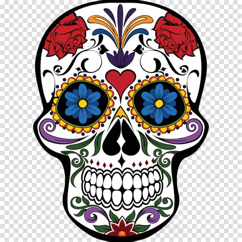 Download Mexican Day Of The Dead Skull Clipart Day - Mascaras De png image