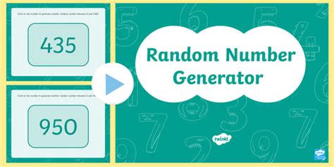 Classroom Random Number Generator Powerpoint 0 1000