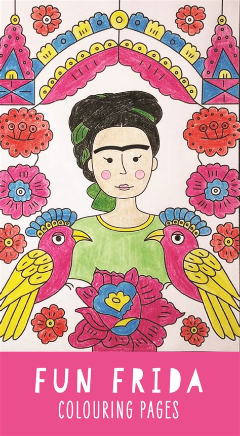 frida kahlo coloring pages  kids colouring pages  teach kids art history famous artist fu