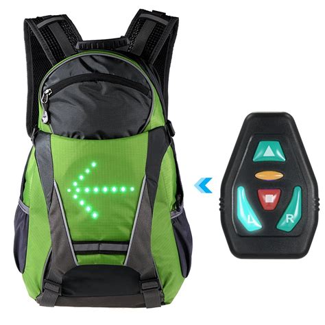 lixada mochila de ciclismo 18l con luz de señal led mochila reflectante para seguridad de