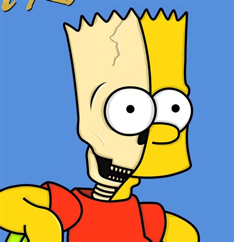 Bart Simpson Skull Art Print Etsy