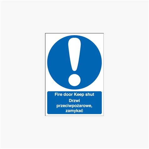 400x300mm Fire Door Keep Shut Polish Plastic Signs Safety Sign Uk