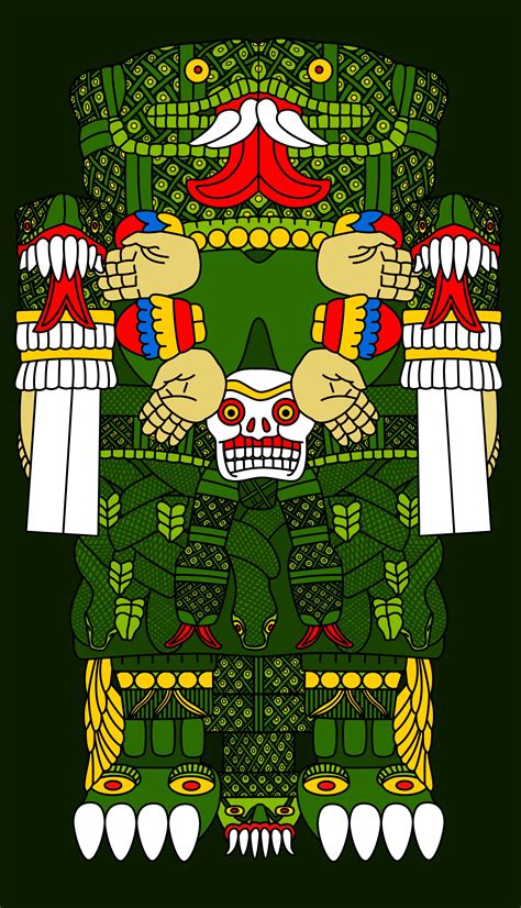 Coatlicue Madre Tierra Aztec Art History Design Mexican Art