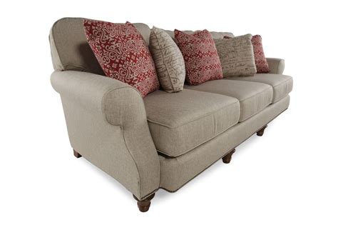 Nailhead Accented 98 Rolled Arm Sofa In Gray Mathis Brothers Furniture