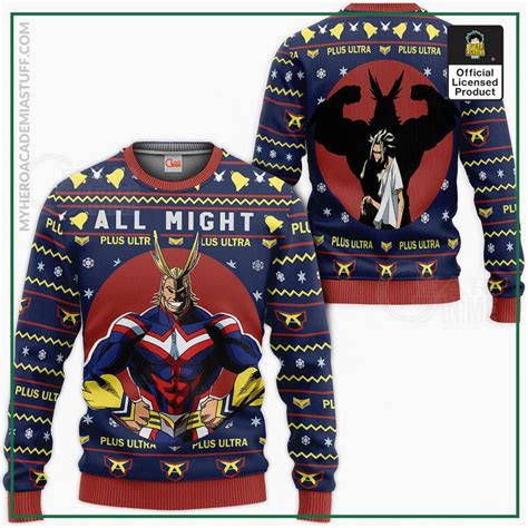 Ugly Christmas Sweater All Might From My Hero Academia 2 Bnha Store
