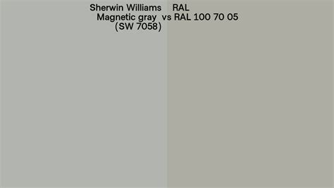 Sherwin Williams Magnetic Gray Sw 7058 Vs Ral Ral 100 70 05 Side By