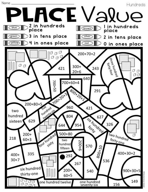Place Value Worksheets Place Value Activities Color By Code