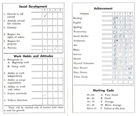 First Grade Report Card Printable