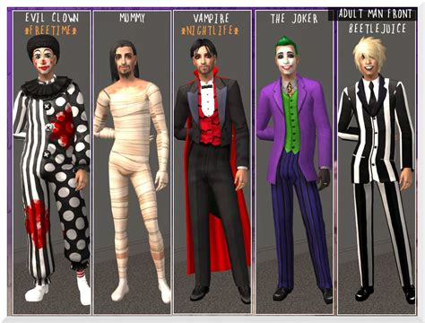 Costumes And Masks For Both Genders And All Ages Sims 4 Sims Sims