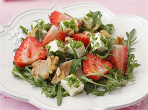 Arugula Salad With Chicken Strawberries And Feta Cheese Recipe