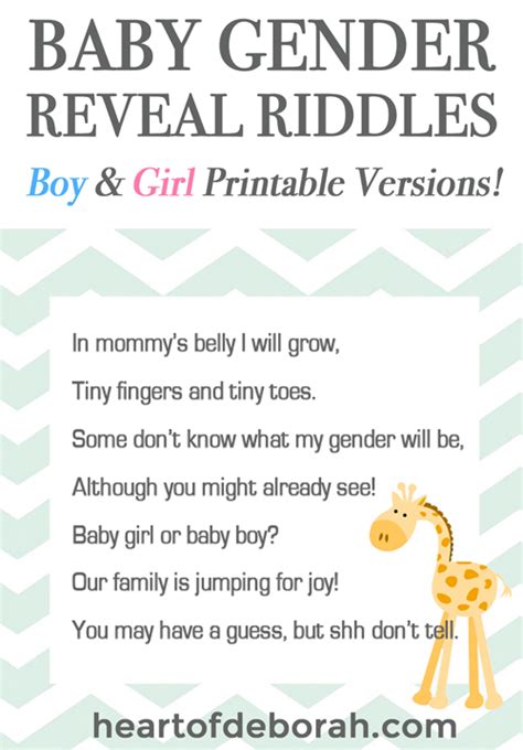 If this is your first baby, you can upgrade it from a gender reveal party to a baby shower. Adorable Baby Gender Reveal Riddle!! Use for Gender Reveal Announcement
