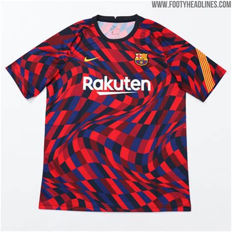 Spectacular Fc Barcelona 20 21 Pre Match Shirt Released
