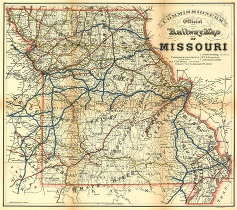 Historic Railroad Map Of Missouri 1887 World Maps Online