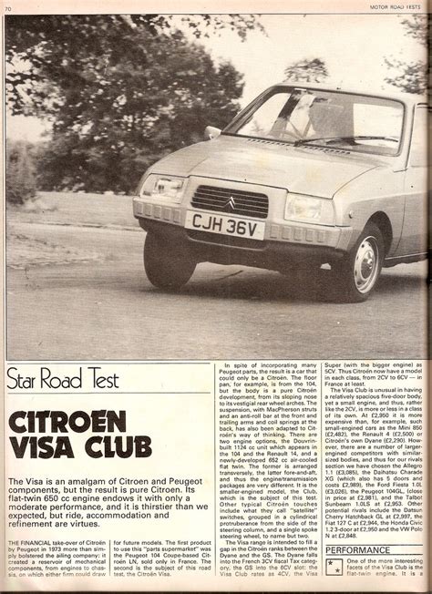 Citroen Visa 652cc Club Road Test 1979 1 The Vehicle Det Flickr