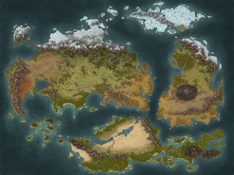Huge Multi Continent Commission In Fantasy World Map Fantasy