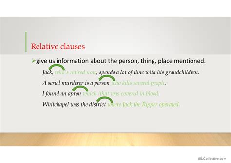 Defining And Non Defining Relative Cla English Esl Powerpoints