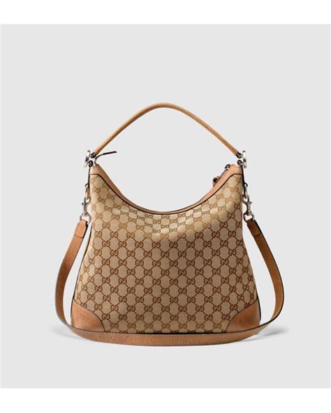 Gucci Miss Gg Original Gg Canvas Hobo In Brown Lyst