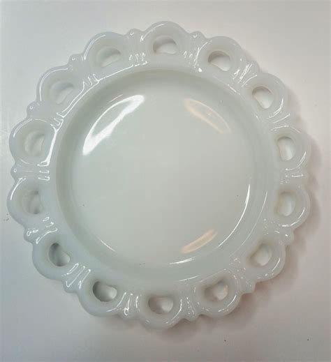vintage anchor hocking milk glass 8 salad plate with etsy milk glass glass plates