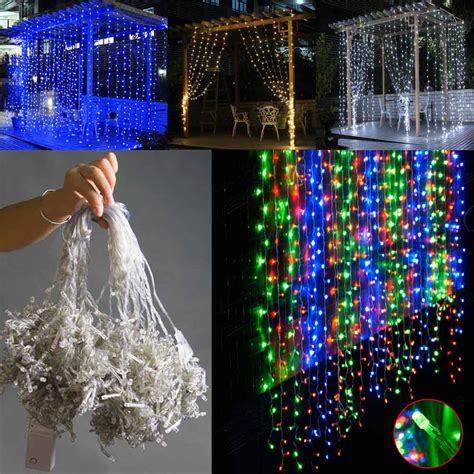 Waterfall Outdoor Light Curtain Icicle Lights String 3m X 3m 300 Led