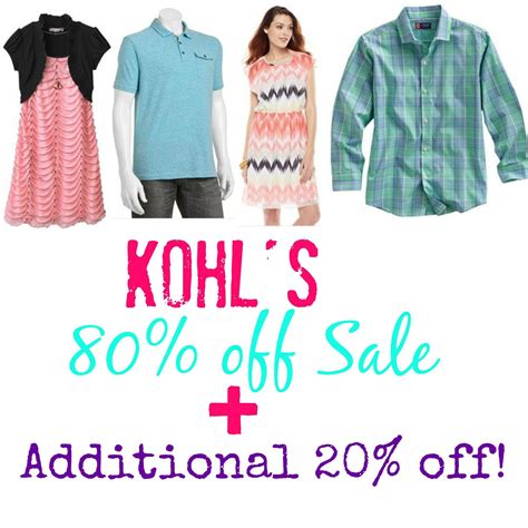 Kohls Coupons Online 80 Off Sale Additional 20 Off
