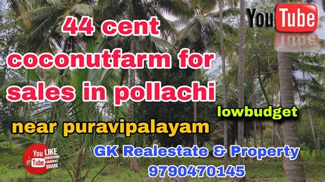 44 Cent Coconutfarm For Sales In Pollachi Near Puravipalayam Youtube