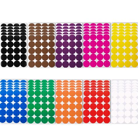 Buy Air Propeller 2 Inch Round Stickers Color Coded Dots Sticker 1000