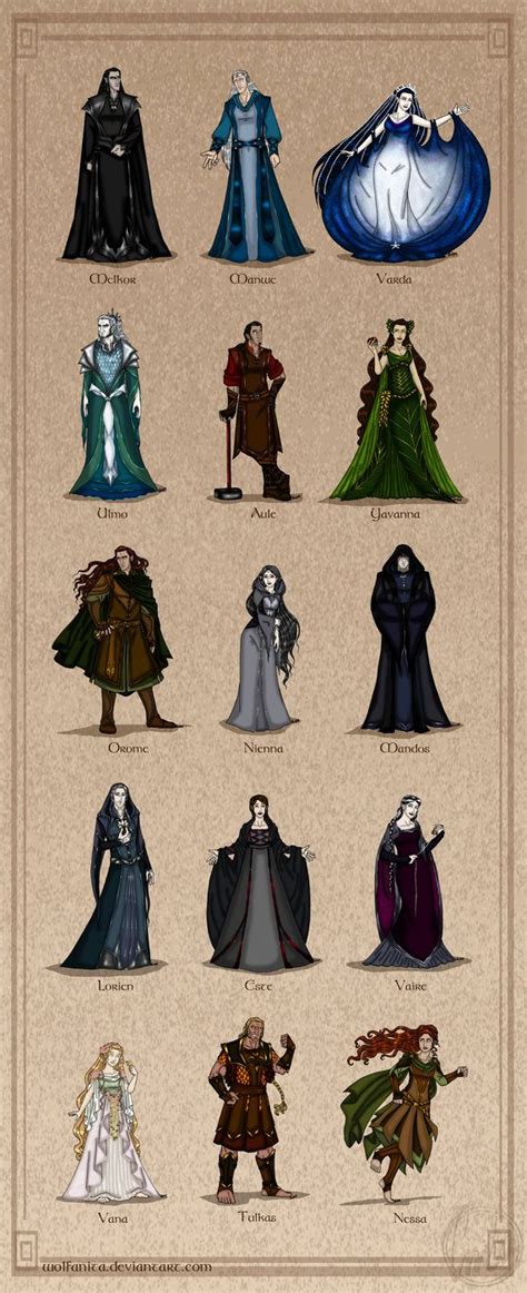 The Silmarillion The Valar Complete By Wolfanita On Deviantart The