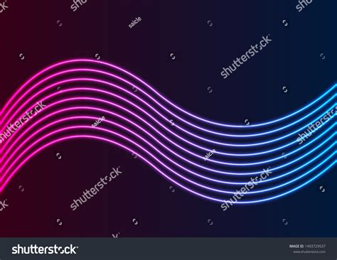 Blue Ultraviolet Neon Laser Glowing Curved Stock Vector Royalty Free
