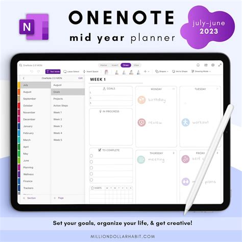 Onenote Digital Planner 2023 Mid Year Onenote Planner Etsy Ireland