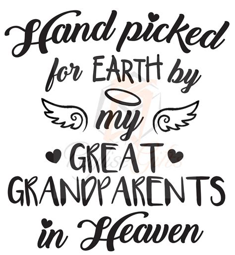 Hand Picked For Earth By My Great Grandparents In Heaven Png Etsy