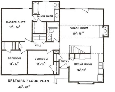Multi Level Home Plan 3 Bedrms 2 Baths 1300 Sq Ft 147 1054